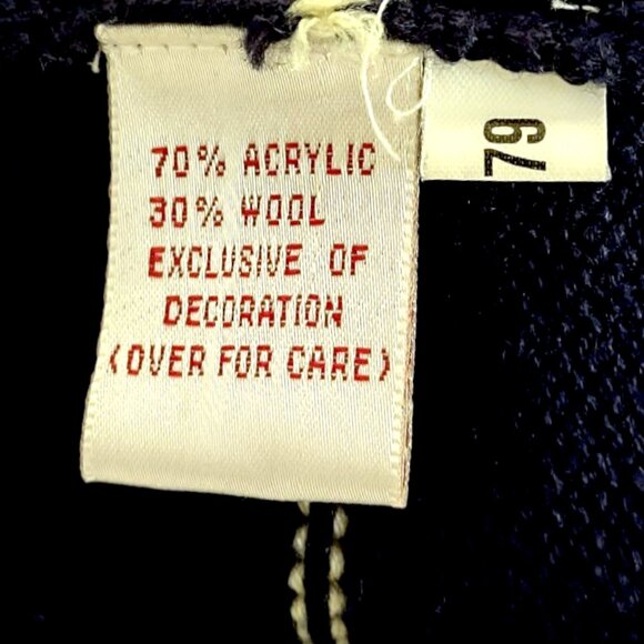 vintage 90's acrylic wool grid floral embroidered chunky granny cardigan S/M - Picture 5 of 6